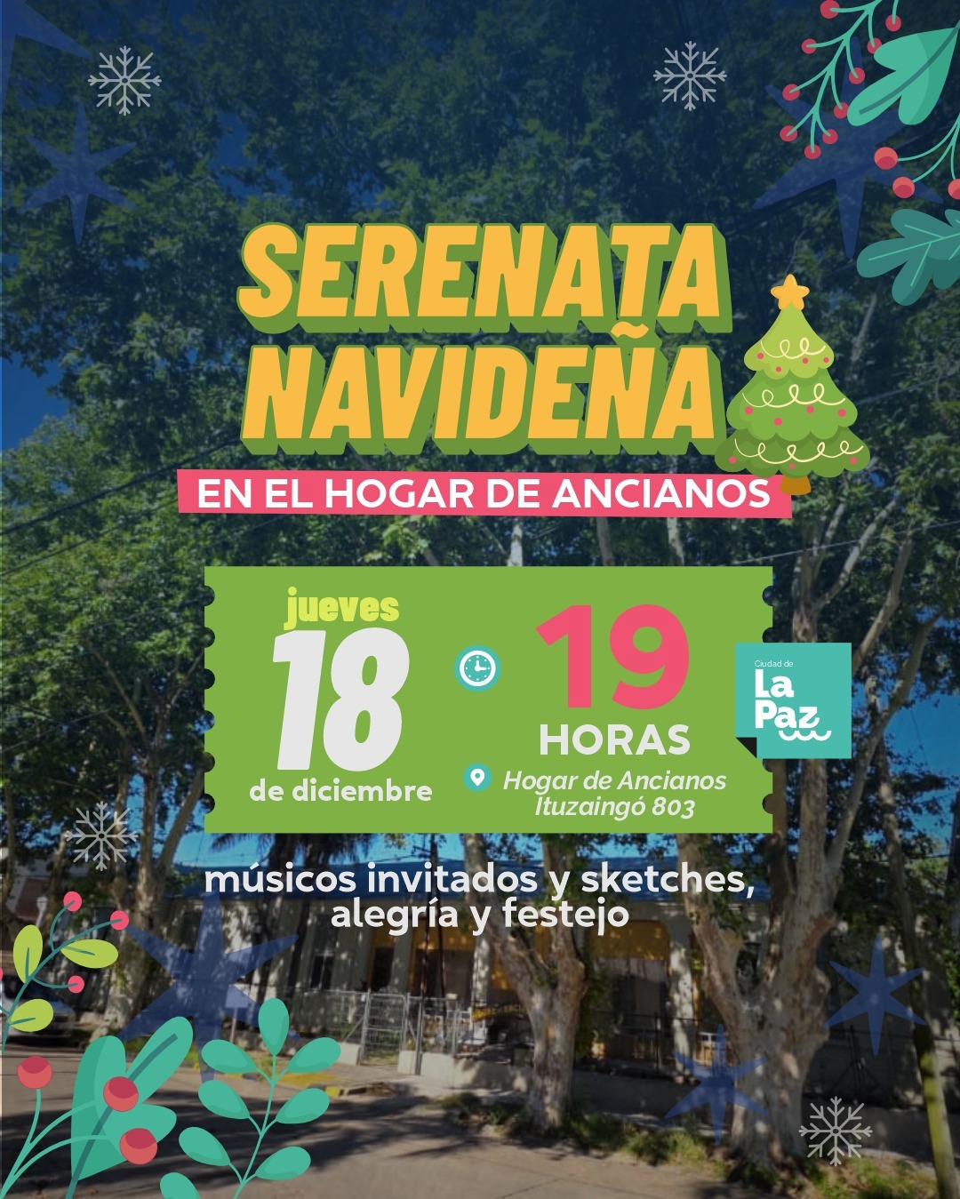 Gran serenata navideña en el Hogar de Ancianos La Paz